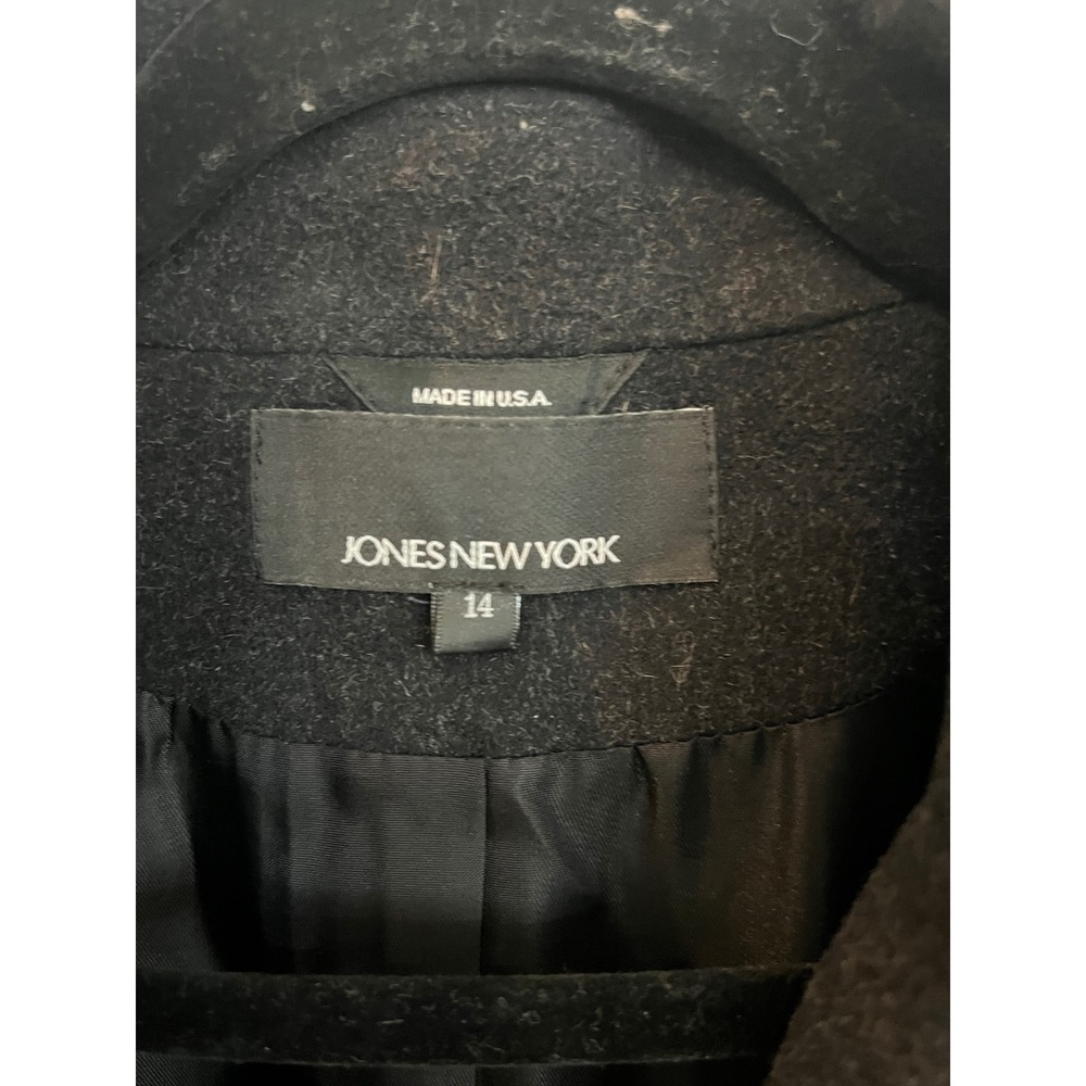 NWT Jones New York Cashmere Wool Blend Maxi Coat Charcoal Black Womens 14 - Picture 5 of 9